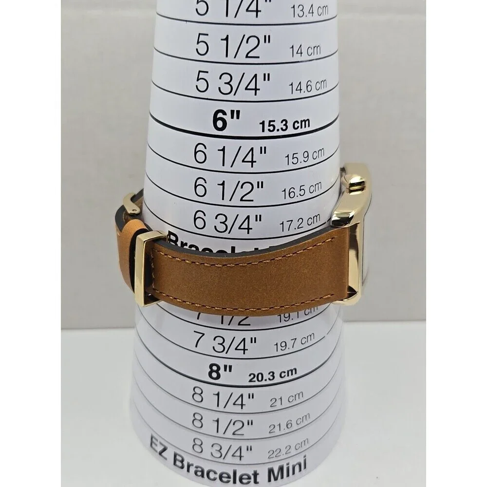 Rebecca Minkoff Womens Black Dial Tank Dress Watch New Battery Gold Tone Leather